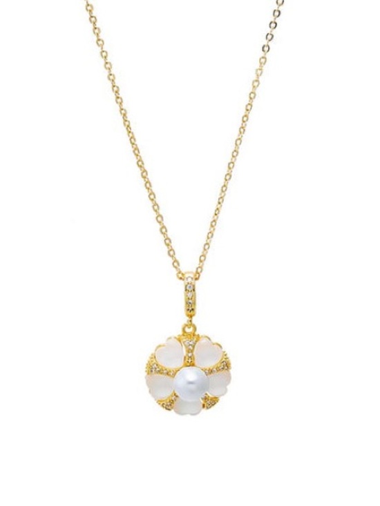 Adina Eden Jewelry - NWT Adina Eden Mother-of-Pearl Clover Medallion Necklace 16-18" Sold Out Online